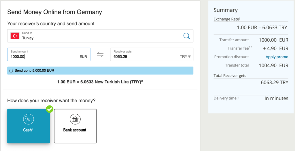 yurtdışından western unionla hızlı para gönderme