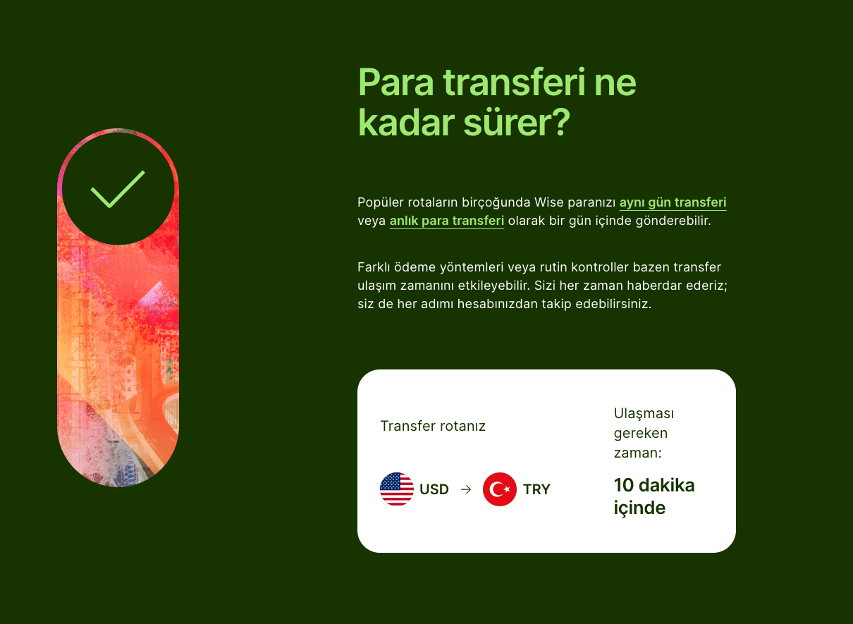 Amerika'dan Türkiye'ye Wise para transferi ne kadar sürer